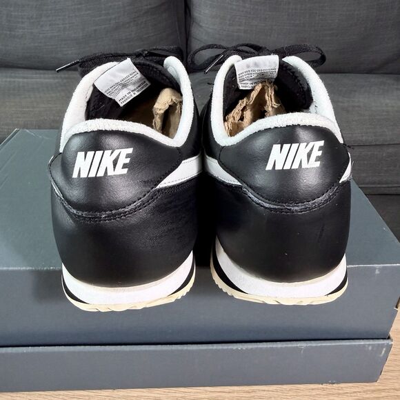 Nike Cortez Basic Leather Black White Casual Trainer Sneakers Men\'s Size 15